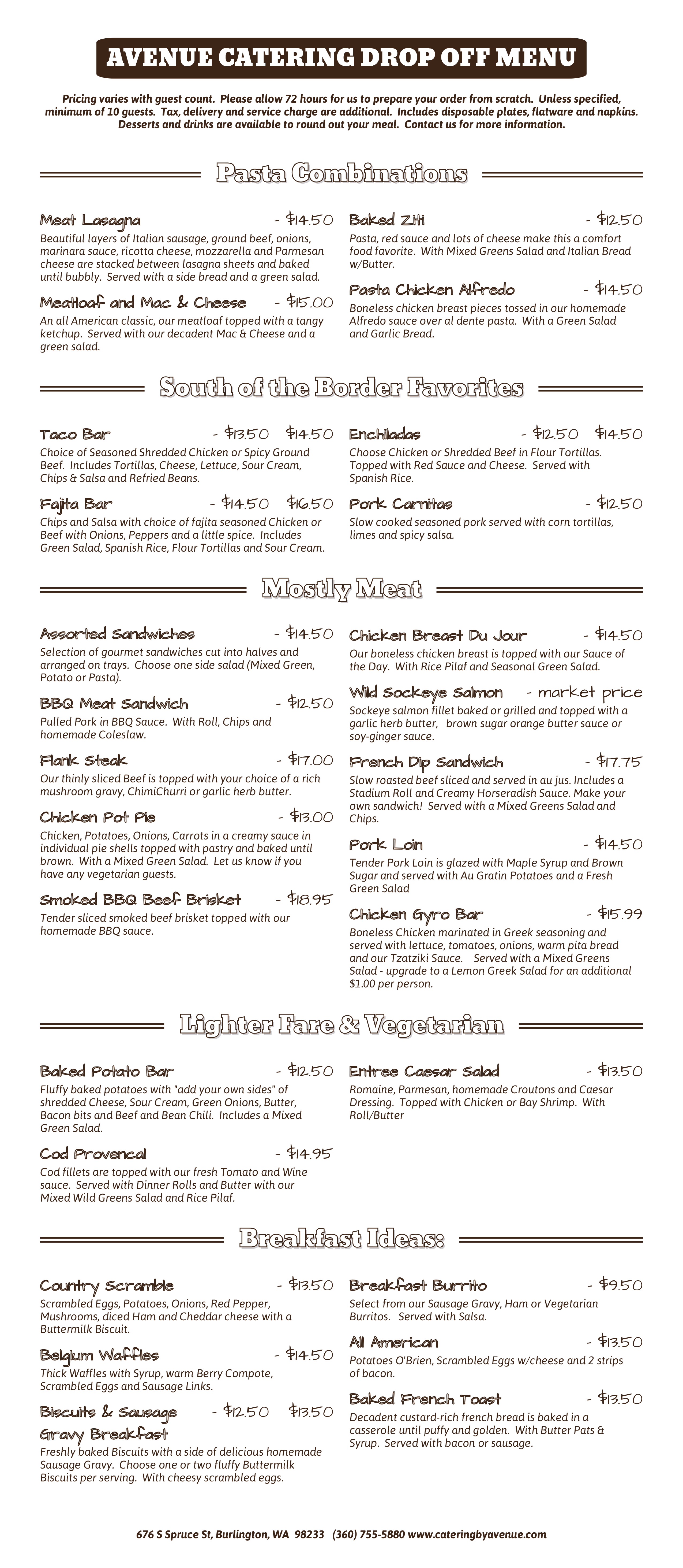 Dropoff Catering